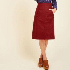 Pink Martini Red High-Waisted Skirt, Red, S